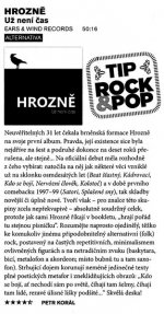 Recenze desky Hrozně - Už není čas (Rock a Pop 8/2013, Petr Korál) Recenze desky Hrozně - Už není čas (Rock a Pop 8/2013, Petr Korál)