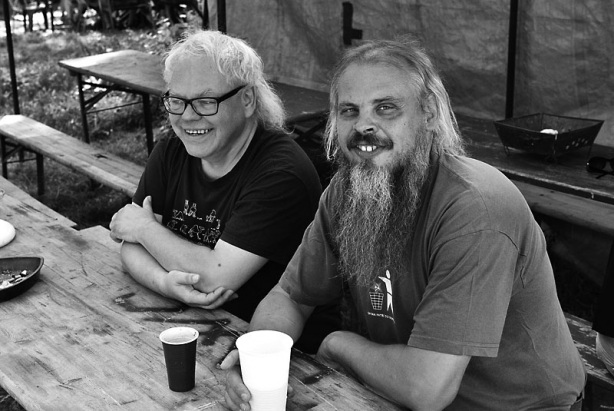 Milan Erben a Kozlík. Festival Napříč - konec léta 2015, Meziříčko u Želetavy. Foto Zdeněk Vykydal