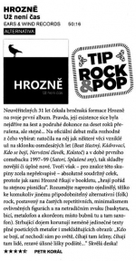 Recenze desky Hrozně - Už není čas (Rock a Pop 8/2013, Petr Korál)