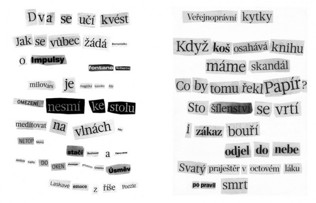 Kniha Jakuba Urbance - ukázka sazby (koláže)