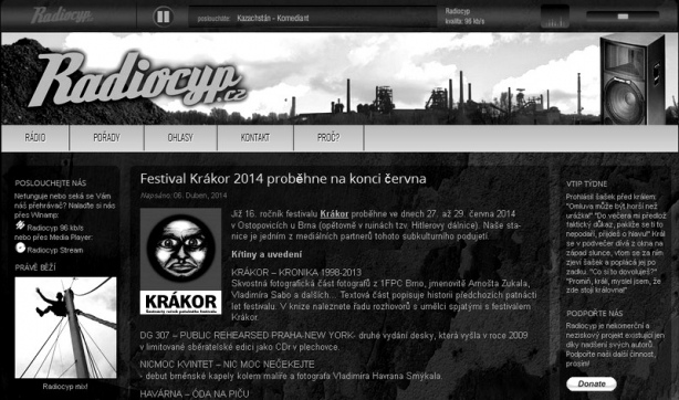 Webové prostředí rádia Cyp.