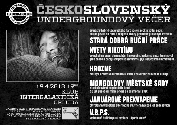 Večer Československého undergroundu, 19.4.2013, Bratislava