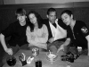 Družba se slovenským Erikem (vlevo), dále gruppie kapely NicMoc Kvintet, Lukin a Zbyšek. Bar Triangolo Zvolen, duben 2013